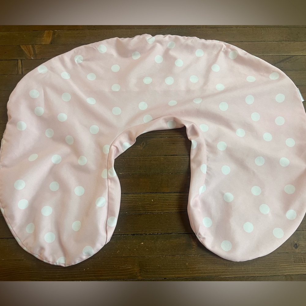 Boppy Pillow Cover - pink polka dot